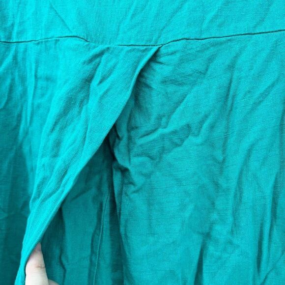 Umgee USA Frayed Hem Pocket Tunic Top Short Sleeve Green Medium - Picture 6 of 9